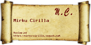 Mirku Cirilla névjegykártya